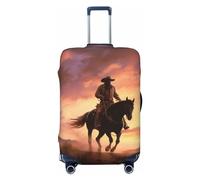 PPTHSNVB Cowboy West - Housse de bagage élastique pour valise, protection contre la poussière, anti-rayures, épaisse, lavable, convient aux bagages de 45,7 à 81,3 cm, Noir , XL