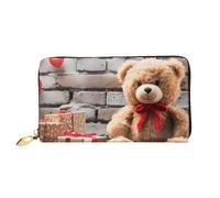 PPTHSNVB Crazy Polka Dots Portefeuille pour femme Grande capacité Porte-cartes de crédit Fermeture Éclair Pochette de voyage pour femme, Ours mignon cadeau de Saint-Valentin, Taille unique, Classique