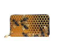 PPTHSNVB Crazy Polka Dots Portefeuille pour femme Grande capacité Porte-cartes de crédit Fermeture Éclair Pochette de voyage pour femme, Abeilles sur la ruche, Taille unique, Classique