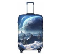 PPTHSNVB Fantasy Earth Housse de bagage élastique pour valise de 45,7 à 81,3 cm Protection anti-poussière et anti-rayures Épaissie Housse de bagage lavable pour bagages de 45,7 à 81,3 cm, Noir , M