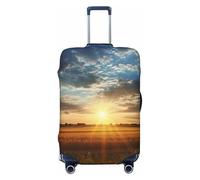 PPTHSNVB Field Sunrise Housse de bagage élastique pour valise, protection contre la poussière, anti-rayures, épaisse, lavable, convient aux bagages de 45,7 à 81,3 cm, Noir , S
