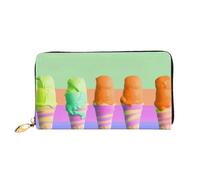 PPTHSNVB Fireflies Portefeuille pour femme Grande capacité Porte-cartes de crédit Fermeture Éclair Pochette de voyage pour femme, Dégradé arc-en-ciel crème glacée, Taille unique, Classique