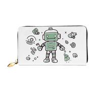 PPTHSNVB Fireflies Portefeuille pour femme Grande capacité Porte-cartes de crédit Fermeture Éclair Pochette de voyage pour femme, Robot ligne, Taille unique, Classique