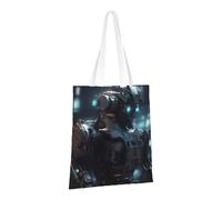 PPTHSNVB Future Robot Sac fourre-tout en toile réutilisable avec poignées pour femme