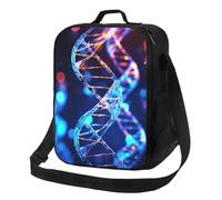 PPTHSNVB Genetic Helix Sac à déjeuner isotherme pour femme et homme adulte - Étanche - Réutilisable - Avec bandoulière réglable - Pour le travail et les voyages