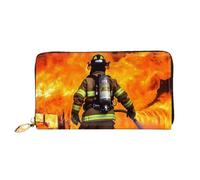 PPTHSNVB Golden Retriever Portefeuille pour femme Grande capacité Porte-cartes de crédit Fermeture Éclair Pochette de voyage pour femme, Flamme de pompier, Taille unique, Classique