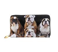 PPTHSNVB Golden Retriever Portefeuille pour femme Grande capacité Porte-cartes de crédit Fermeture Éclair Pochette de voyage pour femme, Bulldogs anglais., Taille unique, Classique