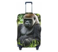 PPTHSNVB Gorilla in the Grass - Housse de bagage élastique pour valise, protection contre la poussière, anti-rayures, épaisse, lavable, convient aux bagages de 45,7 à 81,3 cm, Noir , M