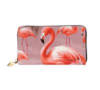 PPTHSNVB Green Frog Portefeuille pour femme Grande capacité Porte-cartes de crédit Fermeture Éclair Pochette de voyage pour femme, flamant rose, Taille unique, Classique