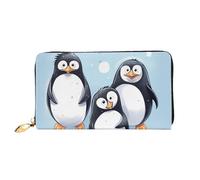 PPTHSNVB Green Frog Portefeuille pour femme Grande capacité Porte-cartes de crédit Fermeture Éclair Pochette de voyage pour femme, Jolis pingouins, Taille unique, Classique