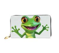PPTHSNVB Green Frog Portefeuille pour femme Grande capacité Porte-cartes de crédit Fermeture Éclair Pochette de voyage pour femme, motif grenouille vert, Taille unique, Classique