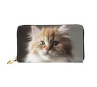 PPTHSNVB Green Frog Portefeuille pour femme Grande capacité Porte-cartes de crédit Fermeture Éclair Pochette de voyage pour femme, Adorable chaton, Taille unique, Classique