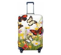 PPTHSNVB Group of Butterflies Housse de bagage élastique pour valise de 45,7 à 81,3 cm Protection contre la poussière et les rayures Épaissir les bagages de voyage Lavable, Noir , M