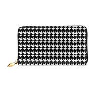 PPTHSNVB Helm of Awe Portefeuille pour femme Grande capacité Porte-cartes de crédit Fermeture Éclair Pochette de voyage pour femme, Pied-de-poule noir, Taille unique, Classique