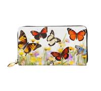 PPTHSNVB Hot Air Balloon Portefeuille pour femme Grande capacité Porte-cartes de crédit Fermeture Éclair Pochette de téléphone Sac à main de voyage pour femme, Groupe de papillons, Taille unique