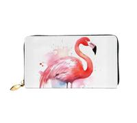 PPTHSNVB Hot Air Balloon Portefeuille pour femme Grande capacité Porte-cartes de crédit Fermeture Éclair Pochette de téléphone Sac à main de voyage pour femme, Aquarelle flamant rose, Taille unique