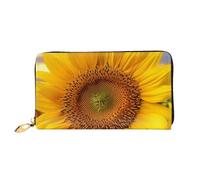 PPTHSNVB Hot Air Balloon Portefeuille pour femme Grande capacité Porte-cartes de crédit Fermeture Éclair Pochette de téléphone Sac à main de voyage pour femme, Tournesol jaune doré, Taille unique