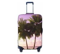 PPTHSNVB Housse de bagage à motif d'arbre tropical pour valise, housse de protection élastique, anti-poussière, anti-rayures, épaisse, lavable, convient aux bagages de 45,7 à 81,3 cm, Noir , S