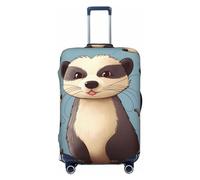 PPTHSNVB Housse de bagage à motif de furet poilu pour valise, housse de protection élastique, résistante à la poussière, anti-rayures, épaisse, lavable, convient aux bagages de 45,7 à 81,3 cm, Noir