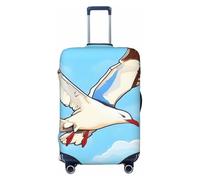 PPTHSNVB Housse de bagage à motif de mouettes volantes pour valise, housse de protection élastique, anti-poussière, anti-rayures, épaisse, lavable, convient aux bagages de 45,7 à 81,3 cm, Noir , L