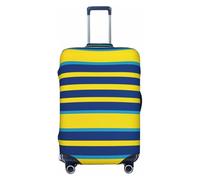 PPTHSNVB Housse de bagage à rayures jaunes et bleues pour valise, housse de protection élastique, anti-poussière, anti-rayures, housse de bagage de voyage épaisse, lavable pour bagages de 45,7 à 81,3