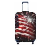 PPTHSNVB Housse de bagage avec drapeau américain pour valise, protection élastique, anti-poussière, anti-rayures, housse de bagage de voyage épaisse, lavable pour bagages de 45,7 à 81,3 cm, Noir , M