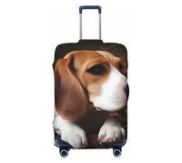 PPTHSNVB Housse de bagage Beagle pour valise, élastique, anti-poussière, anti-rayures, épaisse, lavable, convient aux bagages de 45,7 à 81,3 cm, Noir , L