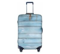 PPTHSNVB Housse de bagage en bois bleu pour valise, housse de protection élastique, anti-poussière, anti-rayures, housse de bagage de voyage épaisse, lavable pour bagages de 45,7 à 81,3 cm, Noir , L