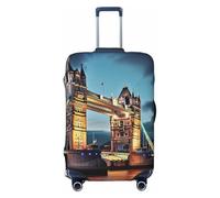 PPTHSNVB Housse de bagage Tower Bridge à Londres pour valise, housse de protection élastique, anti-poussière, anti-rayures, épaisse, lavable, convient aux bagages de 45,7 à 81,3 cm, Noir , XL