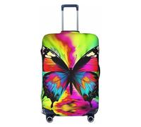 PPTHSNVB Housses de bagage colorées pour valise, housse de protection élastique anti-poussière, anti-rayures, housse de bagage de voyage épaisse, lavable pour bagages de 45,7 à 81,3 cm, Noir , S