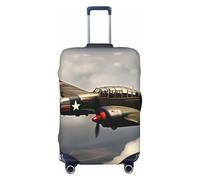 PPTHSNVB Housses de bagage en avion de la guerre mondiale pour valise, housse de protection élastique, anti-poussière, anti-rayures, épaisse, lavable pour bagages de 45,7 à 81,3 cm, Noir , M