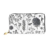 PPTHSNVB Ice Cream Portefeuille pour femme Grande capacité Porte-cartes de crédit Fermeture Éclair Pochette de voyage pour femme, Herbes florales et plantes herbacées, Taille unique, Classique