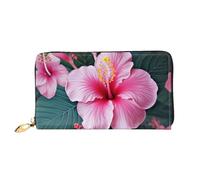 PPTHSNVB Ice Cream Portefeuille pour femme Grande capacité Porte-cartes de crédit Fermeture Éclair Pochette de voyage pour femme, Fleur hawaïenne., Taille unique, Classique