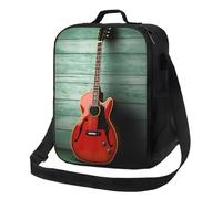 PPTHSNVB Joli sac à déjeuner en forme de guitare pour femme et homme adulte - Sac fourre-tout isotherme étanche réutilisable avec bandoulière réglable pour le travail et les voyages