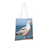 PPTHSNVB Joli sac fourre-tout en toile avec poignées en forme de mouette réutilisable pour femme