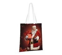 PPTHSNVB Joli sac fourre-tout en toile avec poignées et poignées Motif Père Noël