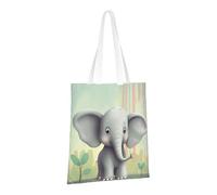 PPTHSNVB Joli sac fourre-tout en toile avec poignées pour femme Motif éléphant