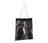 PPTHSNVB Joli sac fourre-tout en toile avec poignées pour femme - Réutilisable - Motif chien schnauzer