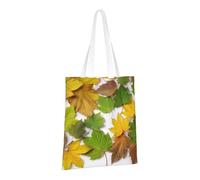 PPTHSNVB Joli sac fourre-tout en toile avec poignées pour femme - Réutilisables - Avec poignées, Feuilles, One Size