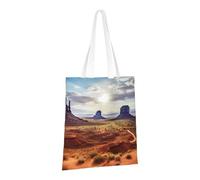 PPTHSNVB Joli sac fourre-tout en toile avec poignées pour femme - Réutilisables - Avec poignées, Paysage de Monument Valley, One Size
