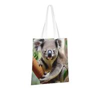 PPTHSNVB Joli sac fourre-tout en toile motif koala pour femme, sacs d'épicerie réutilisables avec poignées, sacs en tissu