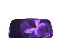 PPTHSNVB Jolie trousse à crayons violette avec fermeture éclair - Grande capacité en cuir - Trousse de maquillage portable pour homme et femme, doré, Taille unique, Imprimé