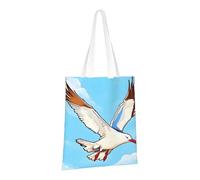 PPTHSNVB Magical Design Sac fourre-tout en toile réutilisable avec poignées Motif runes nordiques boussole pour femme, Mouettes volantes, Taille unique