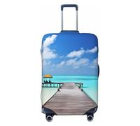 PPTHSNVB Maldives Housse de bagage élastique pour valise, housse de protection anti-poussière et anti-rayures épaisse lavable pour bagages de 45,7 à 81,3 cm, Noir , M