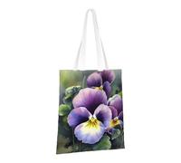 PPTHSNVB Pansy Perfection Sac fourre-tout en toile réutilisable avec poignées pour femme