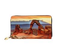 PPTHSNVB Peint Bread Portefeuille pour femme Grande capacité Porte-cartes de crédit Fermeture éclair Pochette de téléphone Sac à main de voyage pour femme, Arches National Park, Taille unique