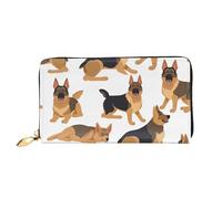 PPTHSNVB Peint Bread Portefeuille pour femme Grande capacité Porte-cartes de crédit Fermeture éclair Pochette de téléphone Sac à main de voyage pour femme, Berger allemand, Taille unique, Classique