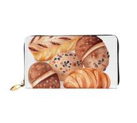 PPTHSNVB Peint Bread Portefeuille pour femme Grande capacité Porte-cartes de crédit Fermeture éclair Pochette de téléphone Sac à main de voyage pour femme, Pain peint., Taille unique, Classique