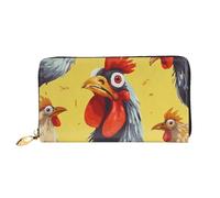 PPTHSNVB Peint Bread Portefeuille pour femme Grande capacité Porte-cartes de crédit Fermeture éclair Pochette de téléphone Sac à main de voyage pour femme, Art Peinture Poulet, Taille unique