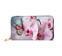 PPTHSNVB Porte-monnaie pour femme avec fermeture éclair Motif Tour Eiffel, Fleur d'orchidée papillon doux frais printemps, Taille unique, Classique